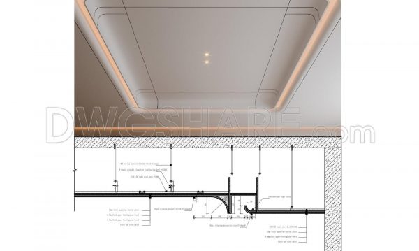 1 month ago
                

                
             523568. Modern Curved Gypsum Ceiling with Concealed LED Lighting Detail CAD Drawing