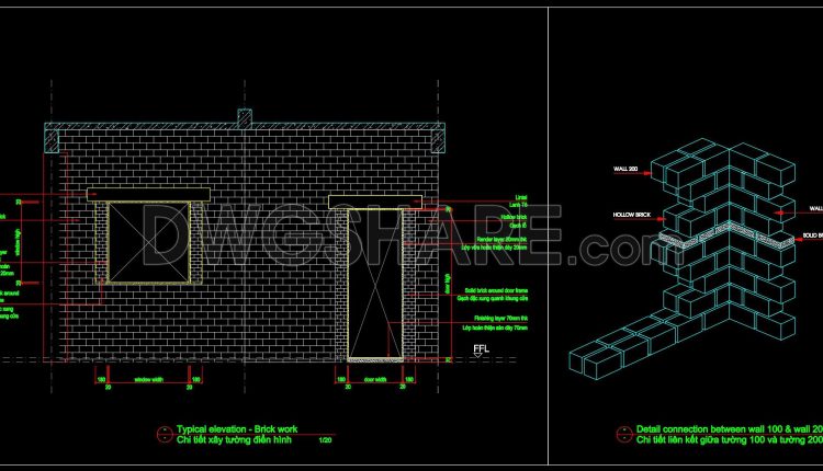 600. Typical Brick Wall Construction Detail CAD Drawing (1)