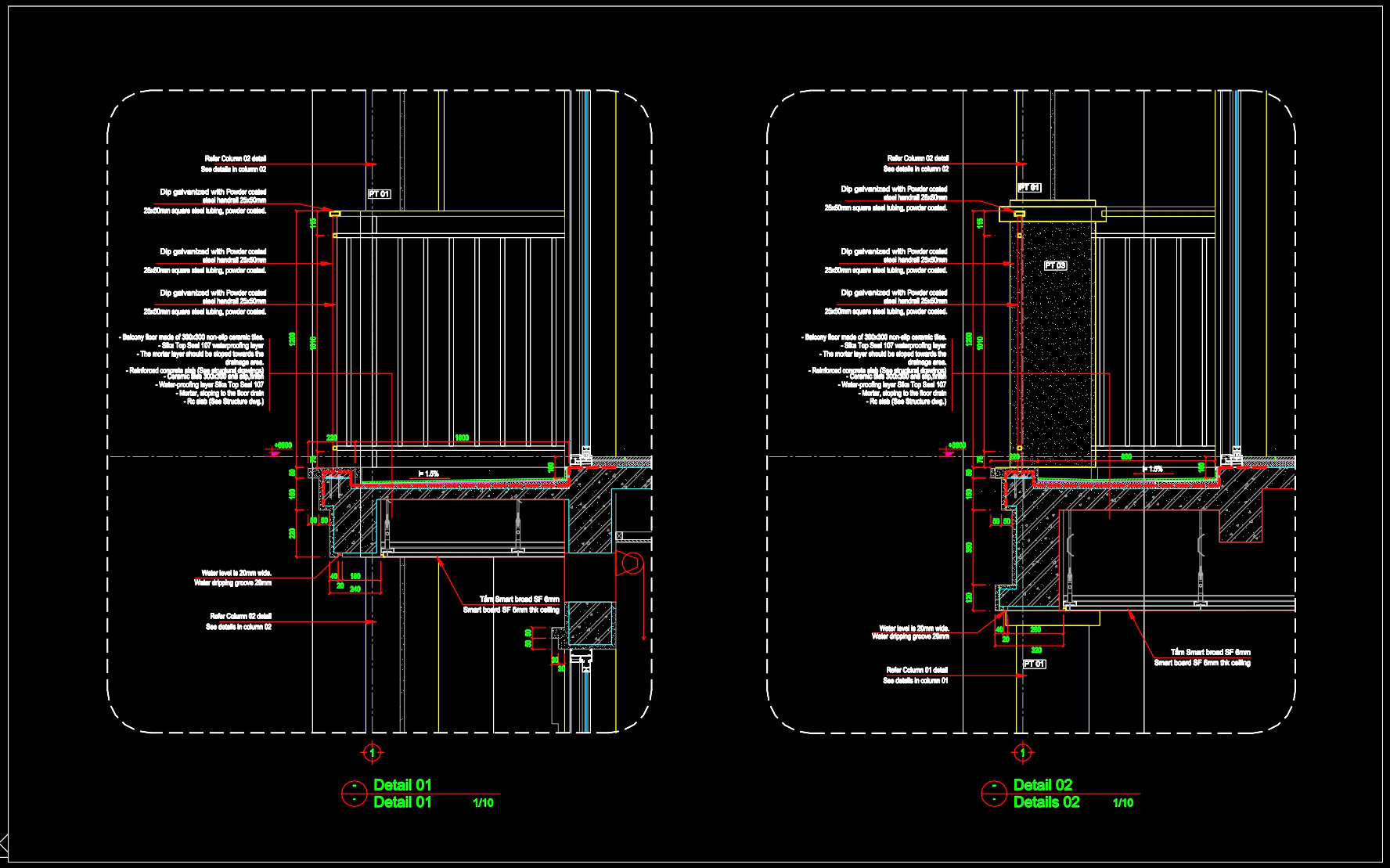 603. Balcony Construction Details CAD Drawing (DWG) (1)