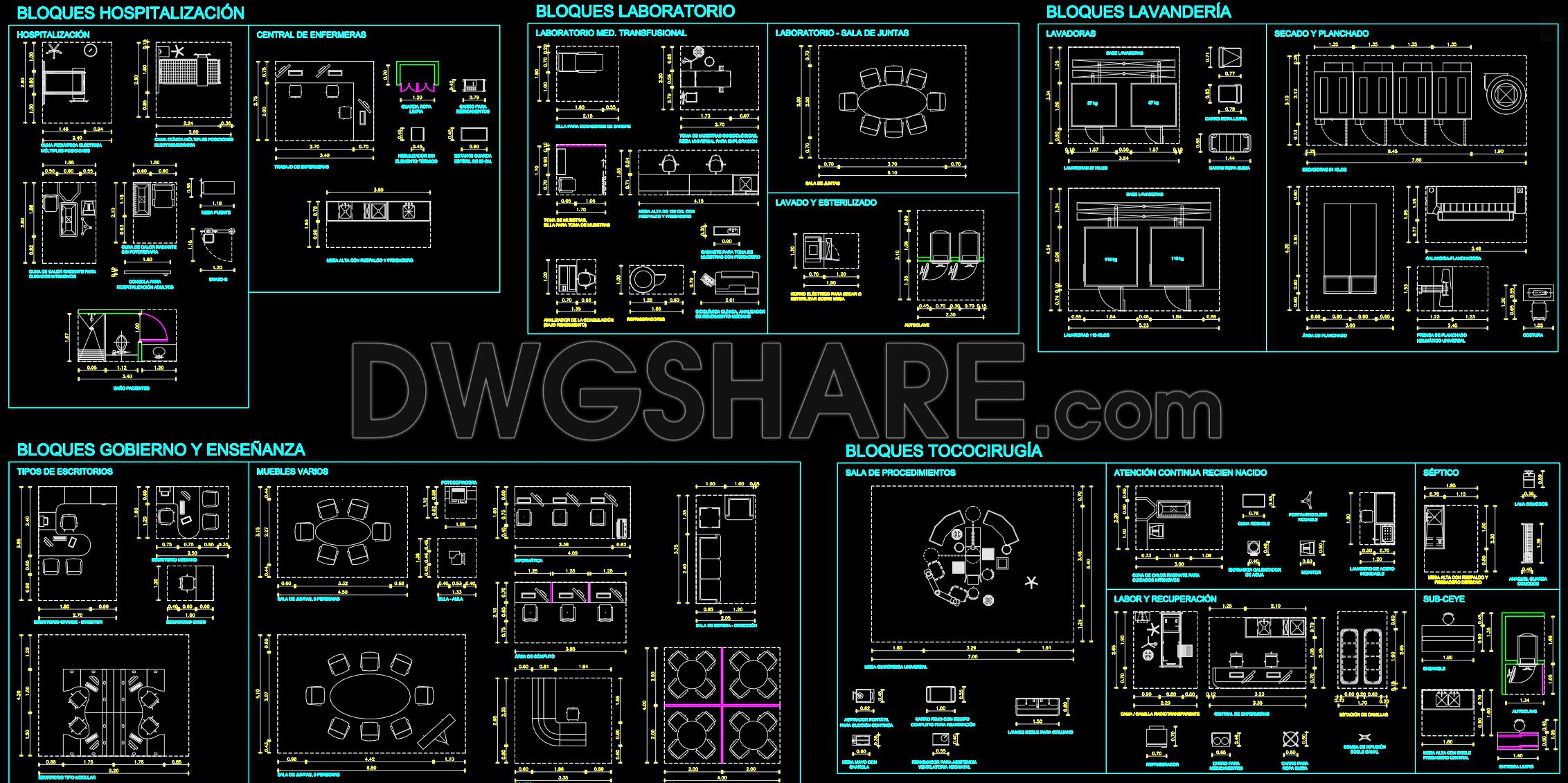 69. Hospital Interior Furniture and Equipment CAD Blocks (1)