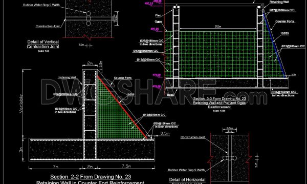 2 months ago
                

                
             125716. Counterfort Retaining Wall Reinforcement CAD Drawing DWG Download