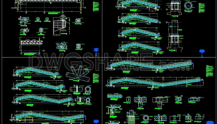 719. Download Roof Truss Structure CAD Drawing DWG (2)