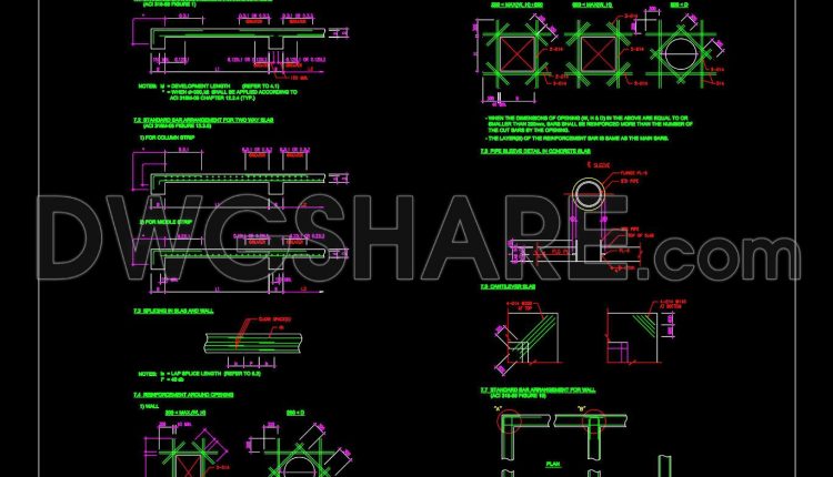 730.-standard-slab-and-wall-reinforcement-details-cad-drawings-dwg