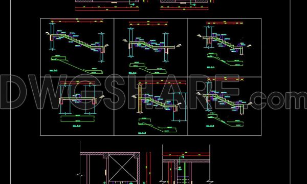 734. Staircase Reinforcement Details CAD Drawings DWG