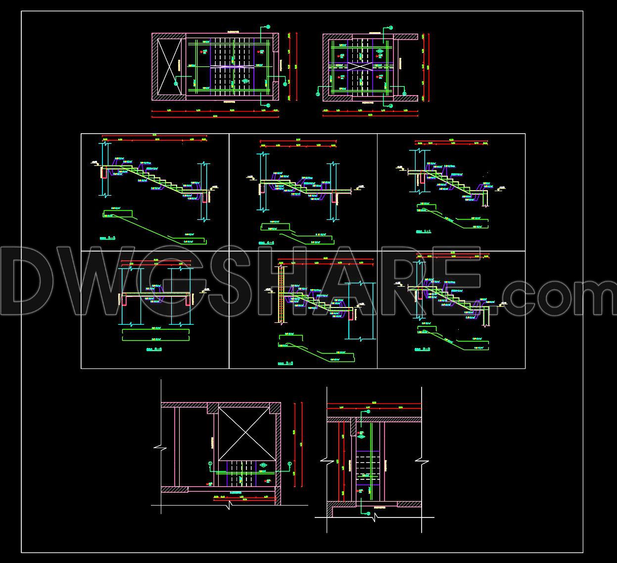 734. Staircase Reinforcement Details CAD Drawings DWG (1)