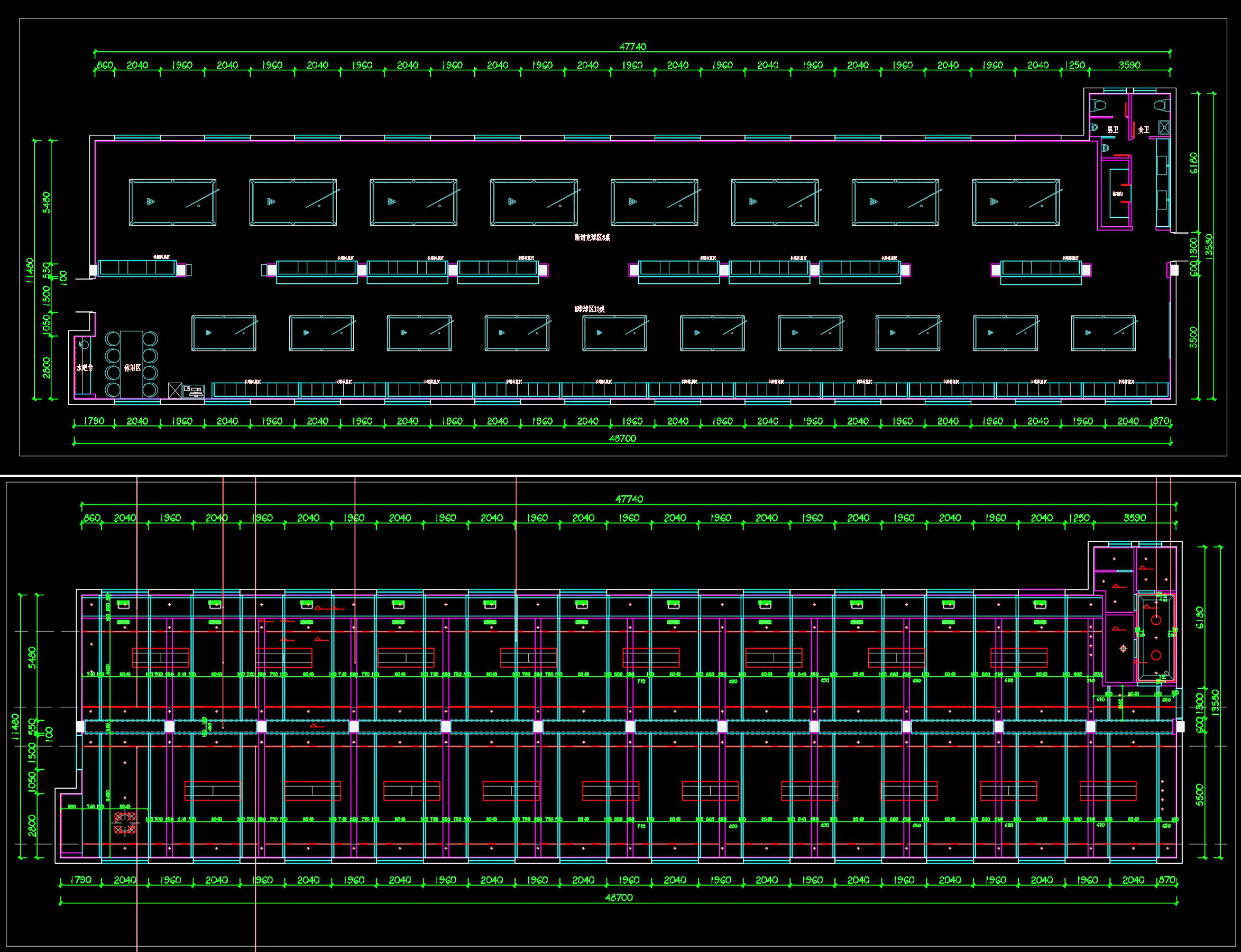 74. Billiards Hall Layout and Reflected Ceiling Plans CAD Template DWG (1)