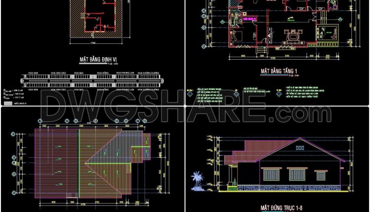 811. Download CAD Drawings of a Modern Single-Story House Design (2)