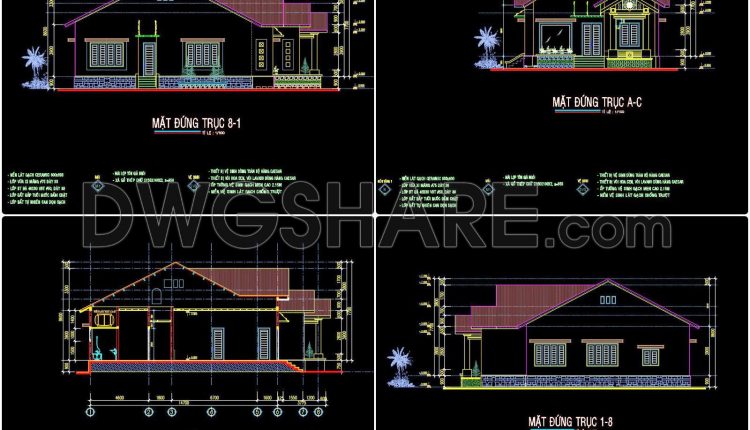 811. Download CAD Drawings of a Modern Single-Story House Design (1)