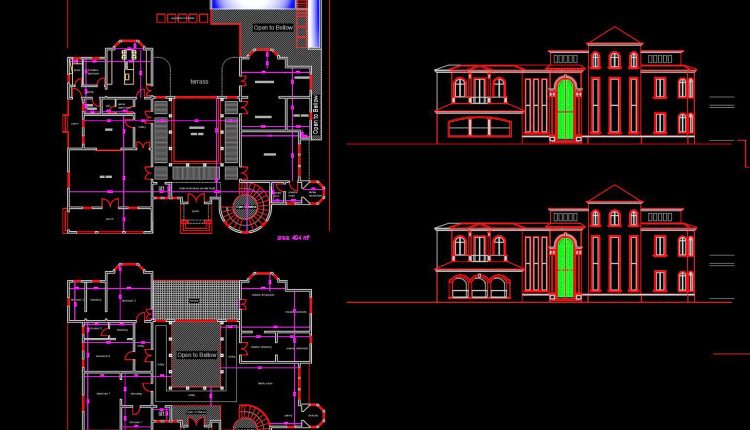 827.-free-download-of-a-two-story-villa-cad-drawing-with-four-bedrooms-1