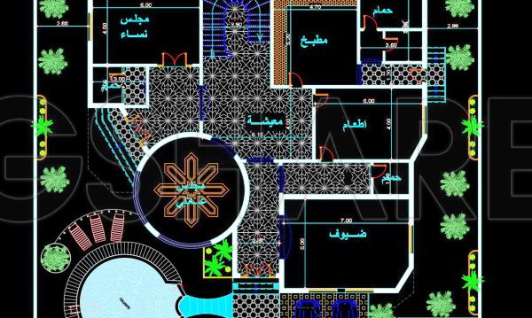 4 weeks ago
                

                
             193839. Download the Architectural Floor Plan CAD Drawing of a 3-Story Arabian Villa