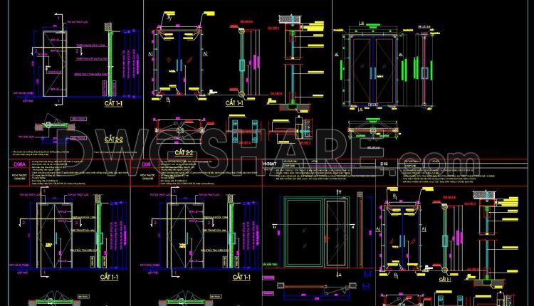 861.-fireproof-door-elevation-and-section-autocad-dwg-file