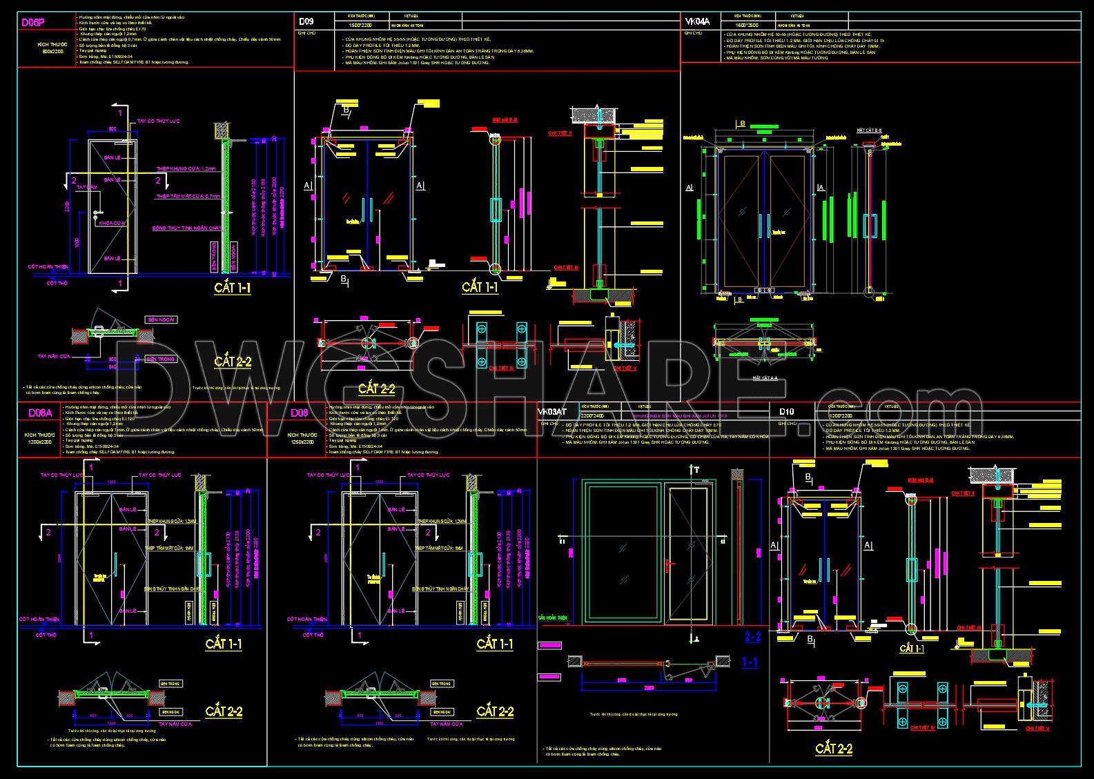 861. Fireproof Door Elevation and Section AutoCAD DWG File (1)
