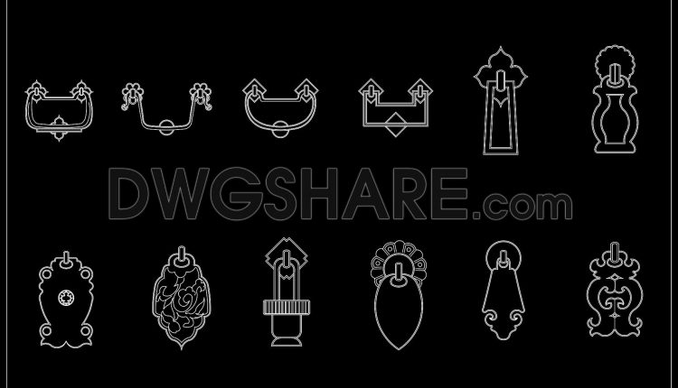 868.-decorative-antique-door-handle-cad-blocks-dwg