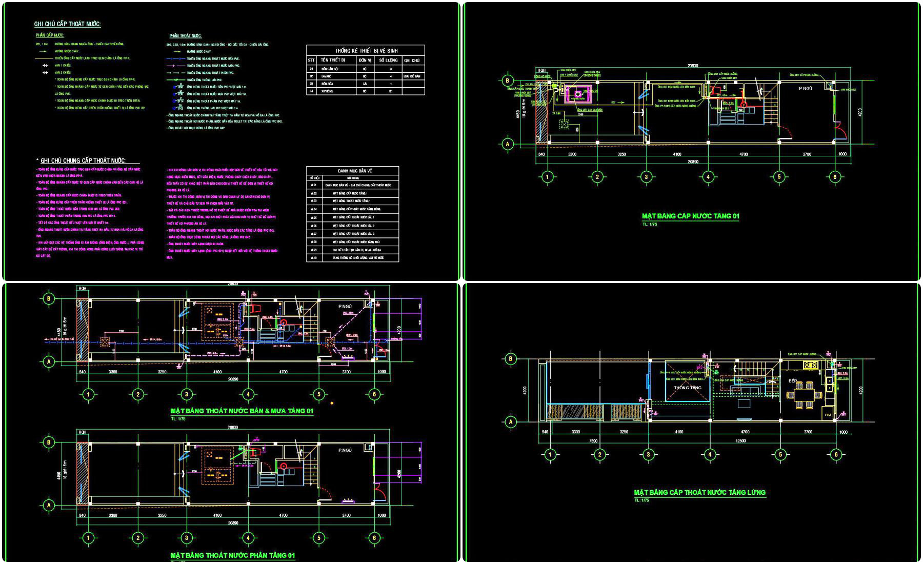187. Complete Residential Water Supply and Drainage System CAD Drawings DWG (1)