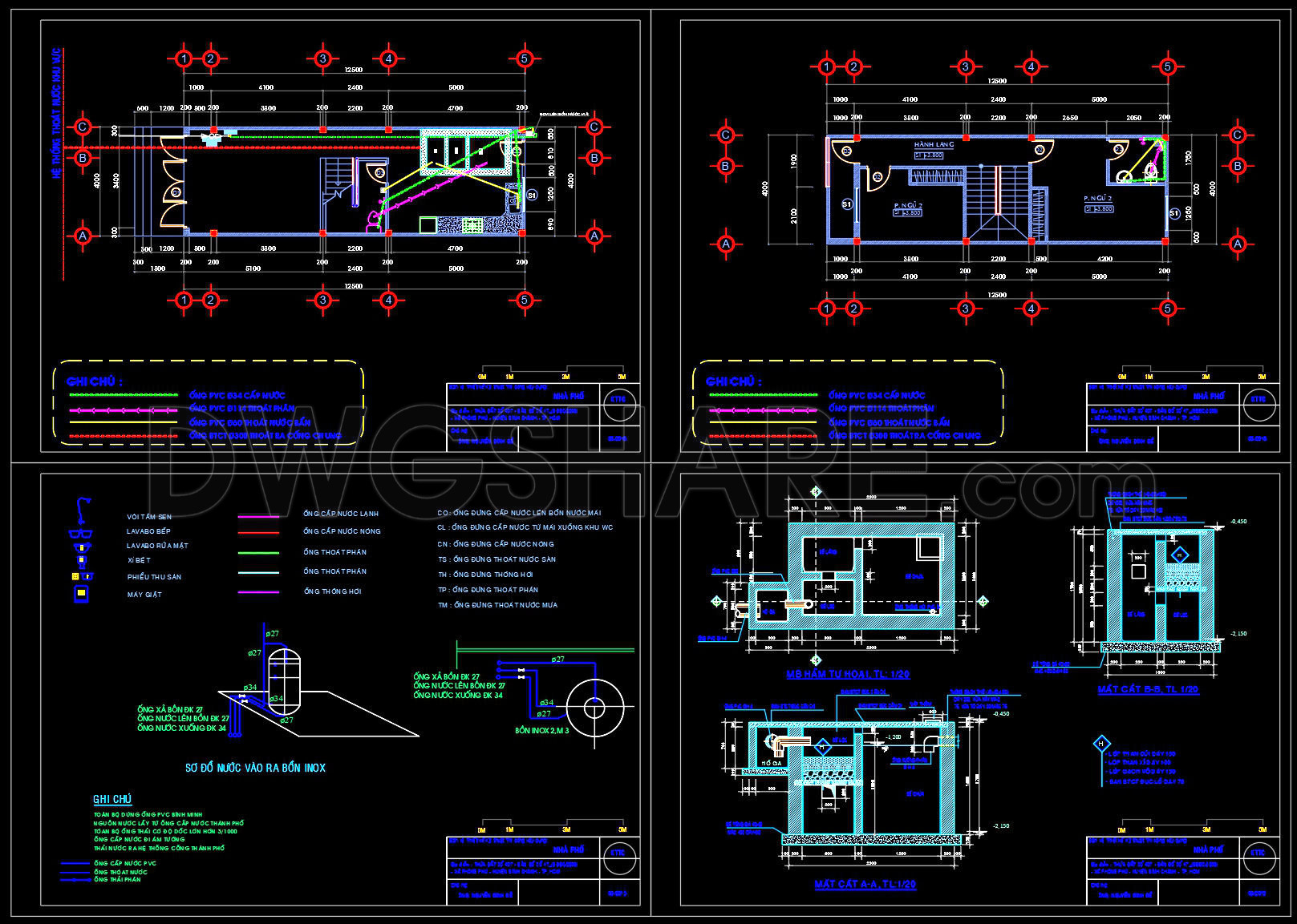 199. Complete Residential Water Supply and Drainage System CAD Drawings DWG (1)