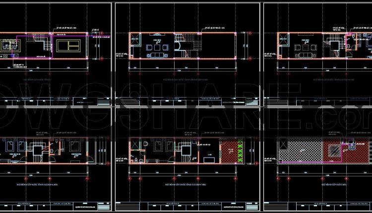 201. 3-story House Water Supply & Drainage Drawings (dwg) (1)