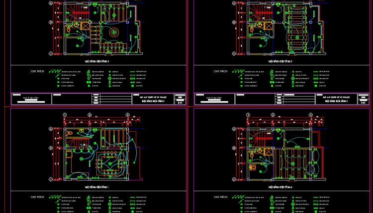 204.-4-story-house-plumbing-electrical-cad-drawings-dwg-1