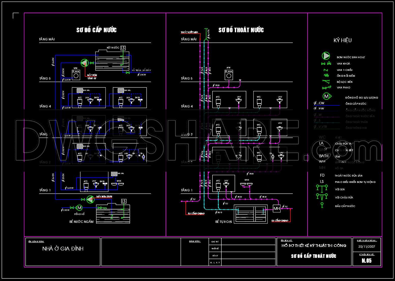 205. Water Supply & Drainage System CAD Drawings for House (DWG) (2)