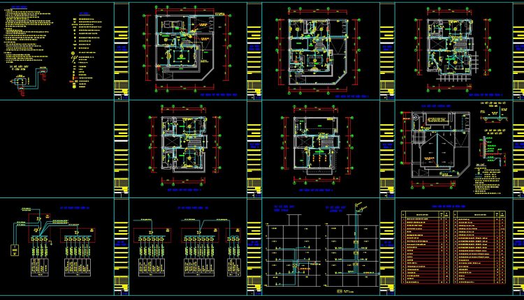 213.-complete-residential-electrical-cad-drawings-dwg-lighting-power-tv-telephone-lightning-protection