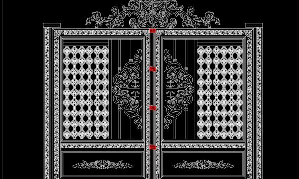 2 weeks ago
                

                
             72286. Luxury Baroque Wrought Iron Gate CAD Drawings (DWG)