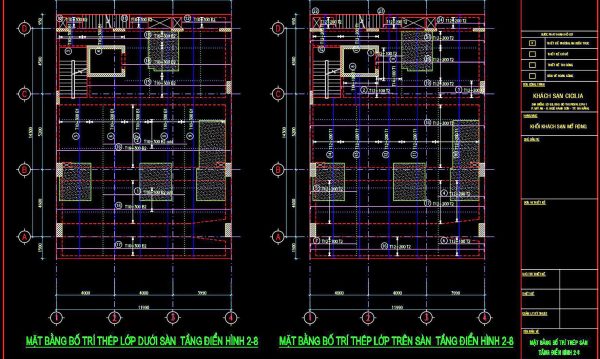446. Typical Floor (Levels 2–8) & Technical Floor Structural CAD Drawings (DWG)