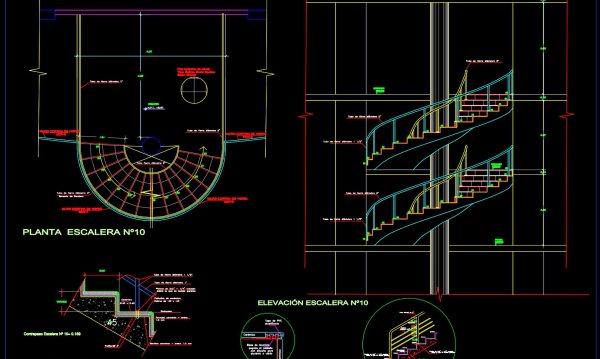 481. Download Circular Stair Plans and Construction Details CAD Drawings