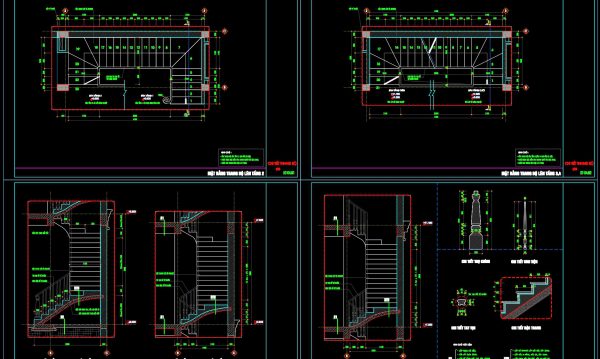 505. Download 4-Story Residential Stair Plans, Sections and Details CAD Drawings