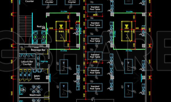 2 weeks ago
                

                
             7172. Billiards Hall Floor Plan CAD Template DWG
