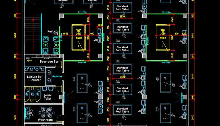 72.-billiards-hall-floor-plan-cad-template-dwg