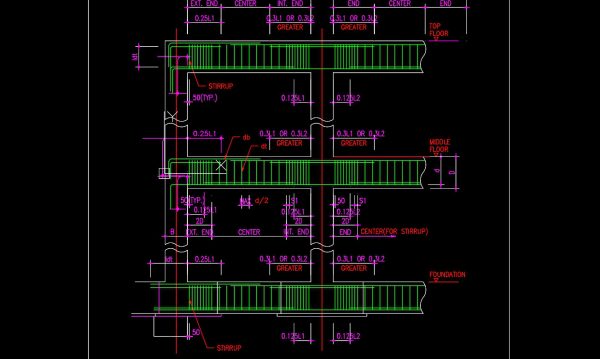 737.-standard-reinforcement-details-for-frame-girders-cad-drawings-dwg