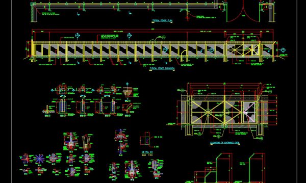 741.-steel-fence-and-entrance-gate-details-cad-drawings-dwg