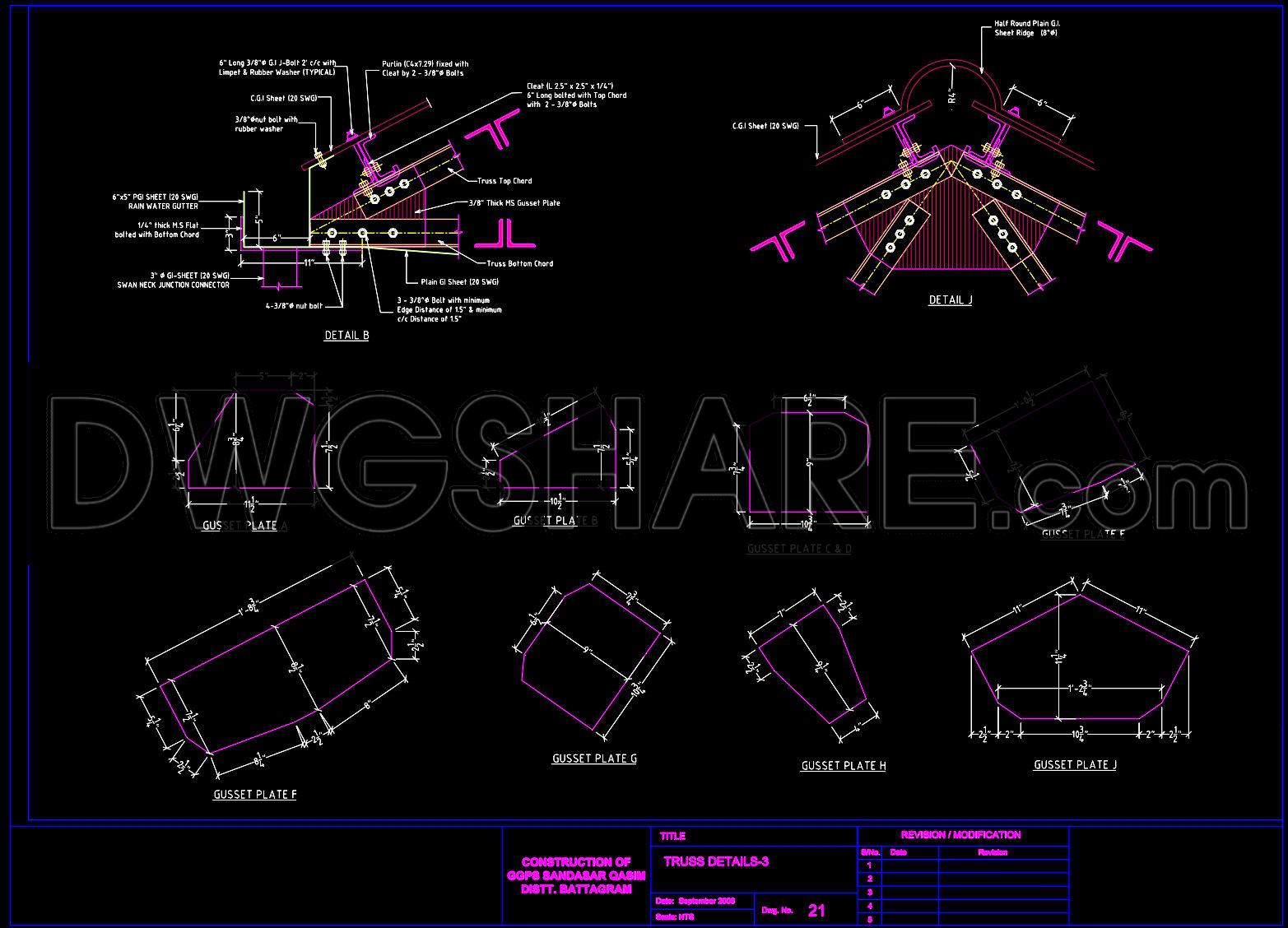 744. Steel Truss Details CAD Drawing – Free DWG Download (3)