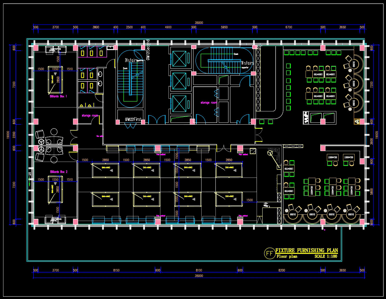 76. Download Billiards Club Fixture Furnishing Plan CAD Drawing DWG (1)