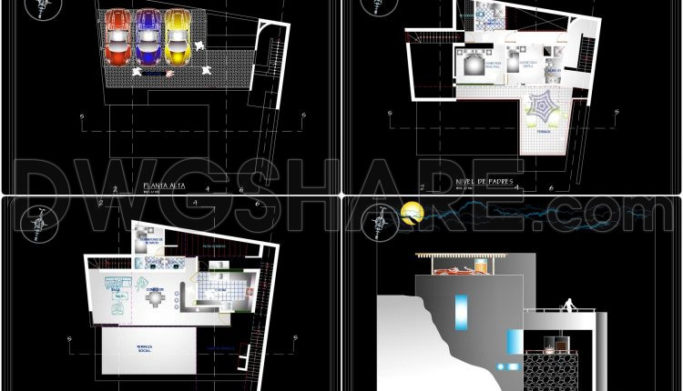 763.-download-the-cad-drawing-of-a-modern-house-project-on-the-mountain-edge-1