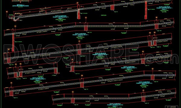 763.-structural-vehicle-ramp-elevation-details-cad-dwg