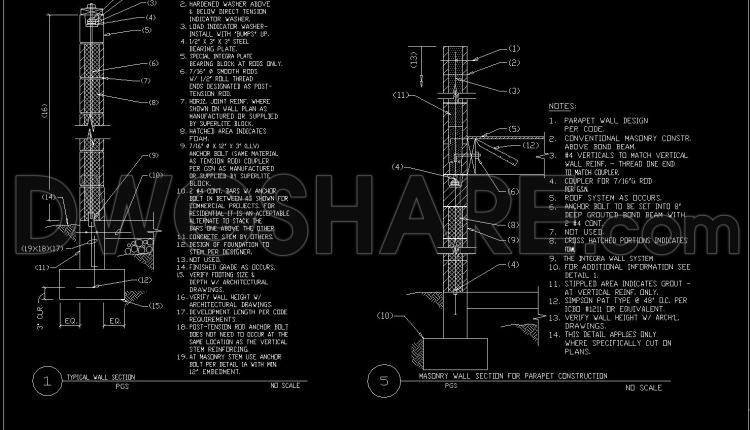 764.-complete-wall-section-and-parapet-details-cad-template-dwg