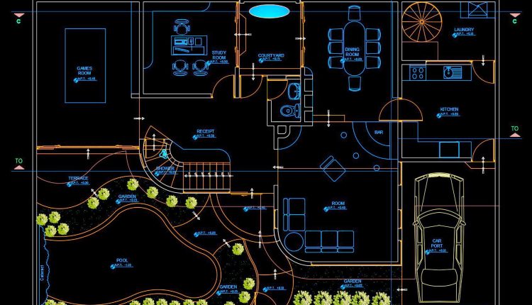 771.-download-architectural-cad-drawings-of-a-house-with-office-game-room-and-swimming-pool-1