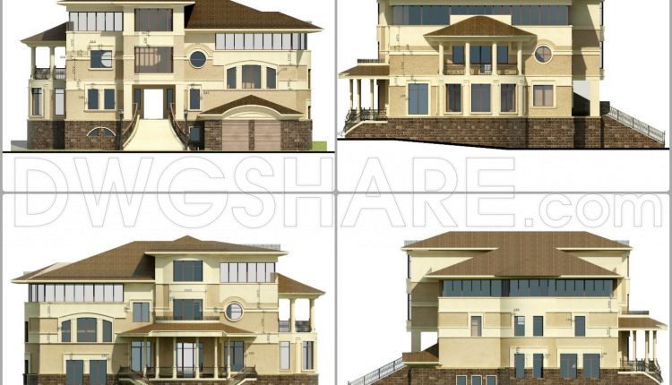 781.-download-autocad-dwg-drawings-of-a-three-story-family-villa-1