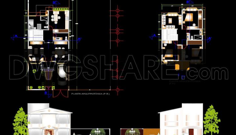 788.-download-autocad-dwg-design-drawings-of-a-beautiful-semi-detached-house