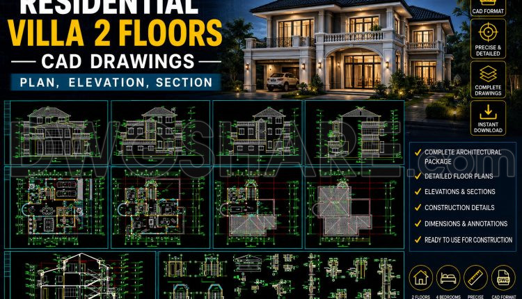 836.-residential-villa-2-floors-cad-drawings-plan-elevation-section-1