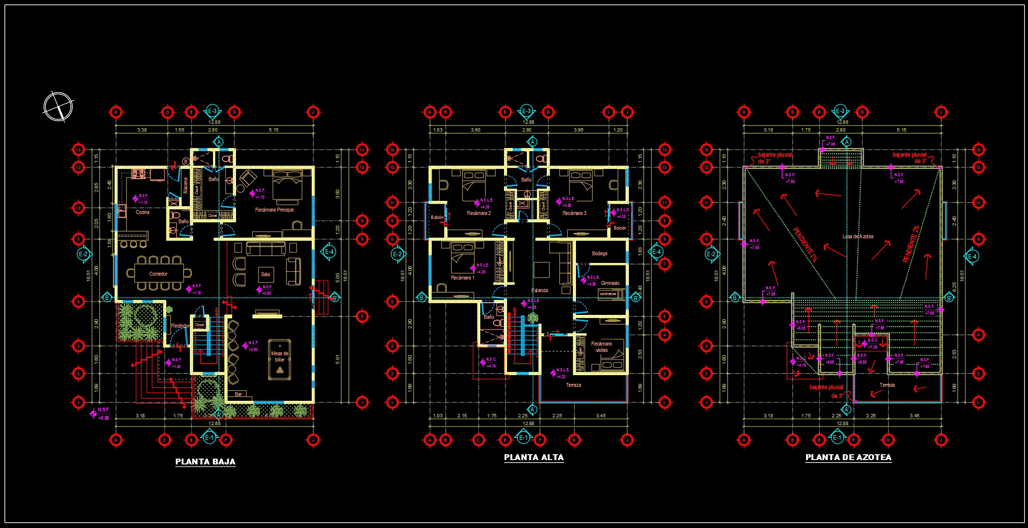 849. Download Complete CAD Drawings for a 2-Storey House – Floor Plans, Sections, Elevations and Roof Plan (2)