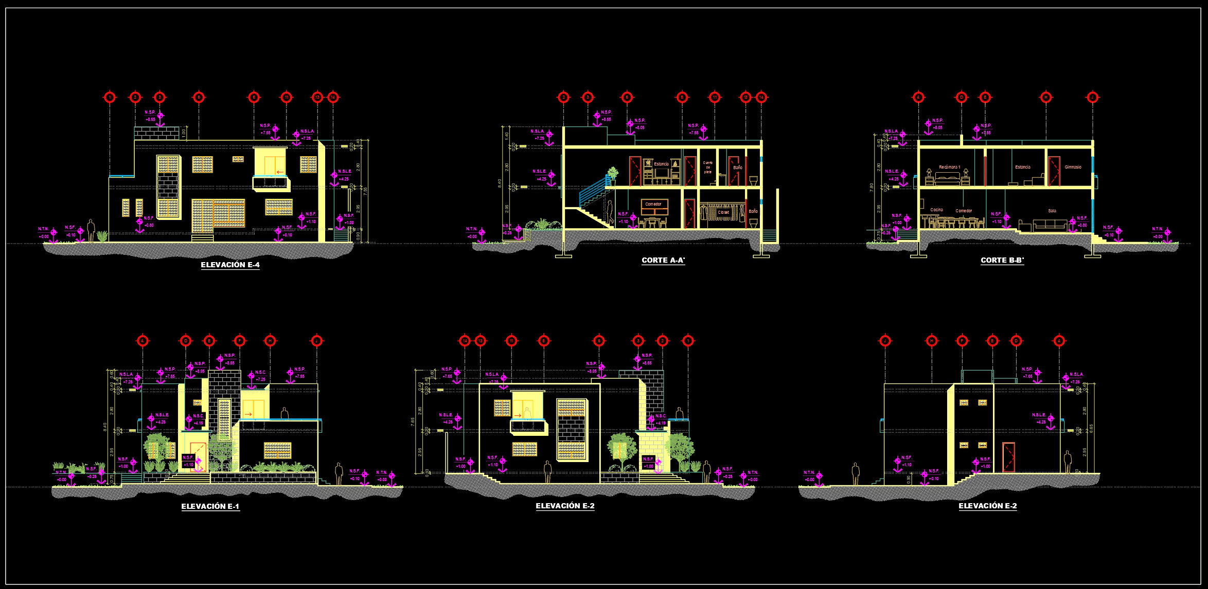 849. Download Complete CAD Drawings for a 2-Storey House – Floor Plans, Sections, Elevations and Roof Plan (3)