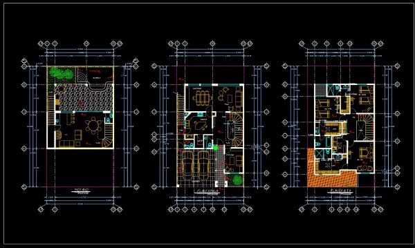 2 weeks ago
                

                
             241850. Free Download CAD Drawings for a 3-Storey Residential House – Basement, Ground Floor and First Floor Plans