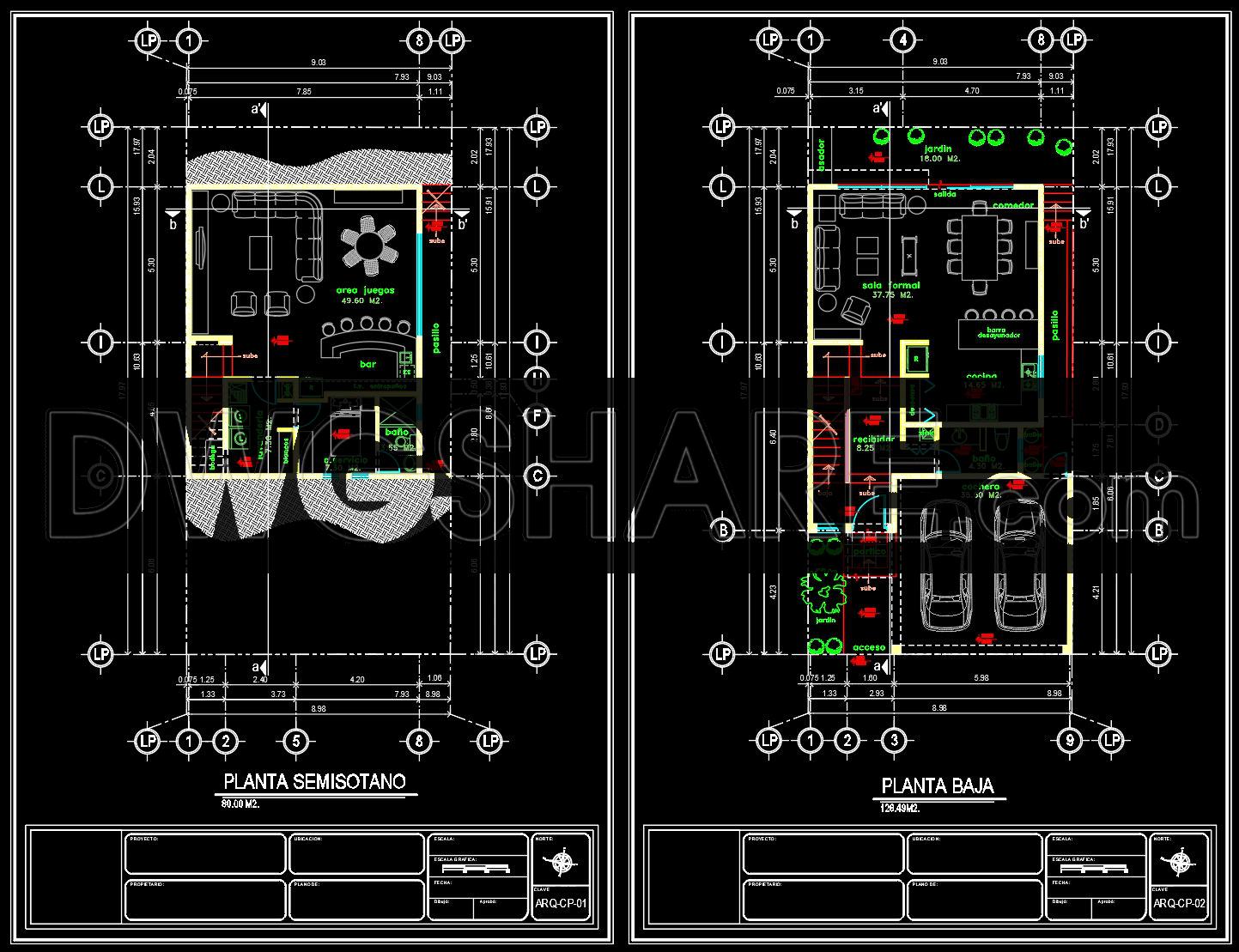 851. Download CAD Drawings for a 2-Storey Villa Design with a Total Area of 256 m2 (1)