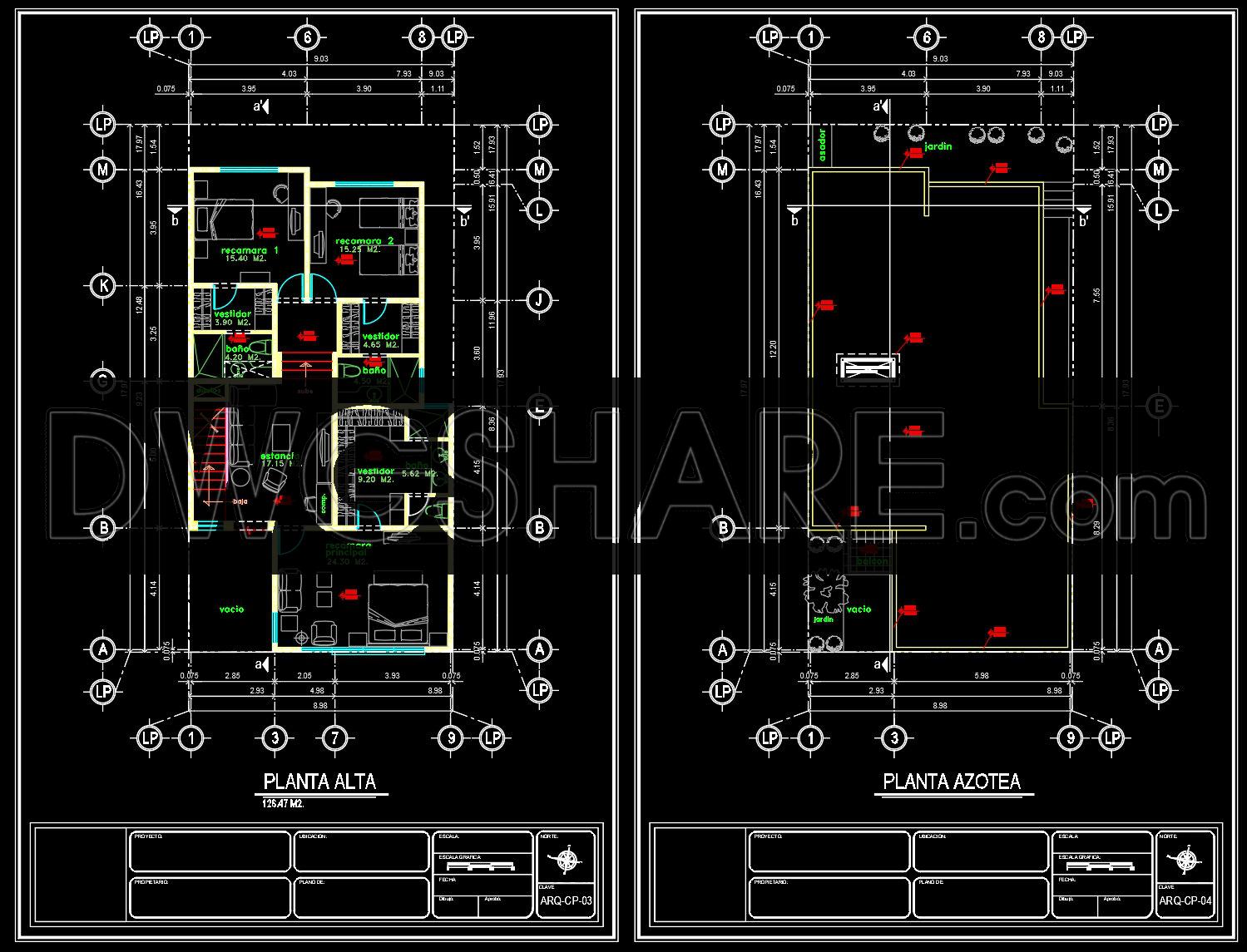 851. Download CAD Drawings for a 2-Storey Villa Design with a Total Area of 256 m2 (2)