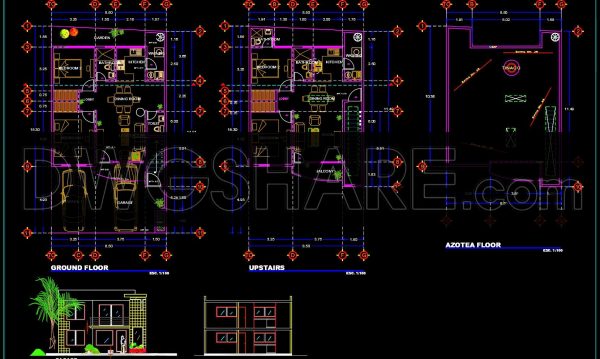855.-architectural-cad-drawings-of-a-two-storey-residential-house-design-1