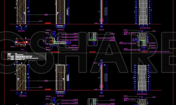 3 weeks ago
                

                
             265865. Modern Wooden Door Detail CAD Block with Frame and Section