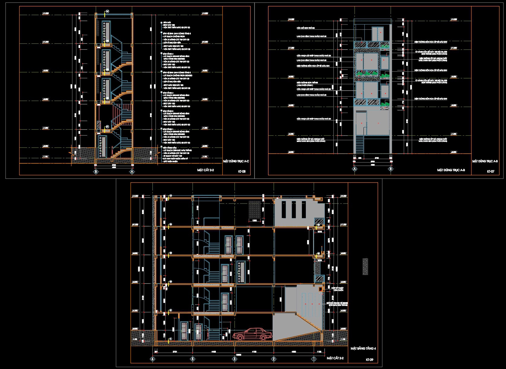 905. Download Architectural CAD Plans for a 4-Storey House (4m × 18,2) (3)