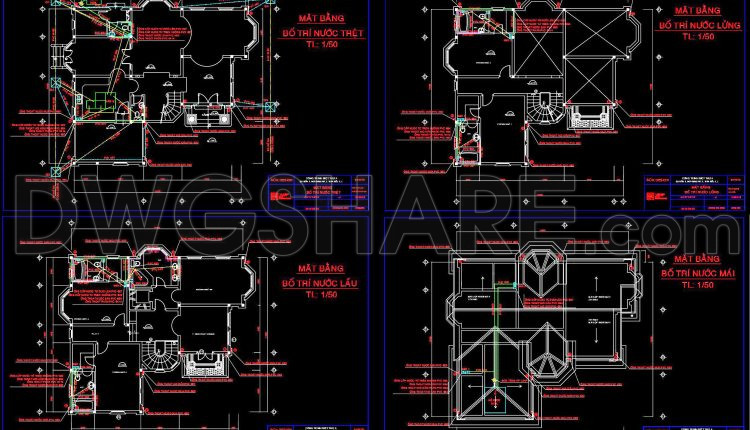 215.-water-supply-system-design-cad-drawings-for-villa-dwg-1