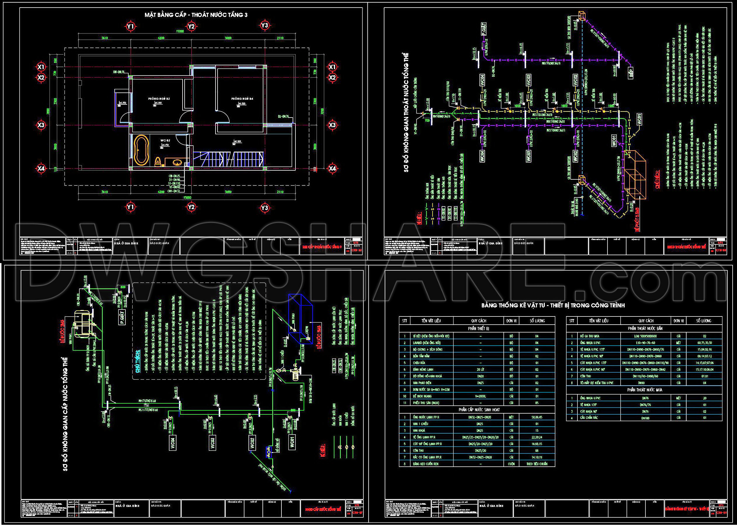 217. Download Complete House Plumbing CAD Drawings – Water Supply & Drainage Plans (2)